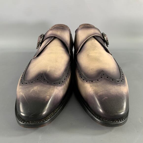 KLEIN EPSTEIN & PARKER Size 12 Grey White Distressed Patent Leather Loafers main image 6